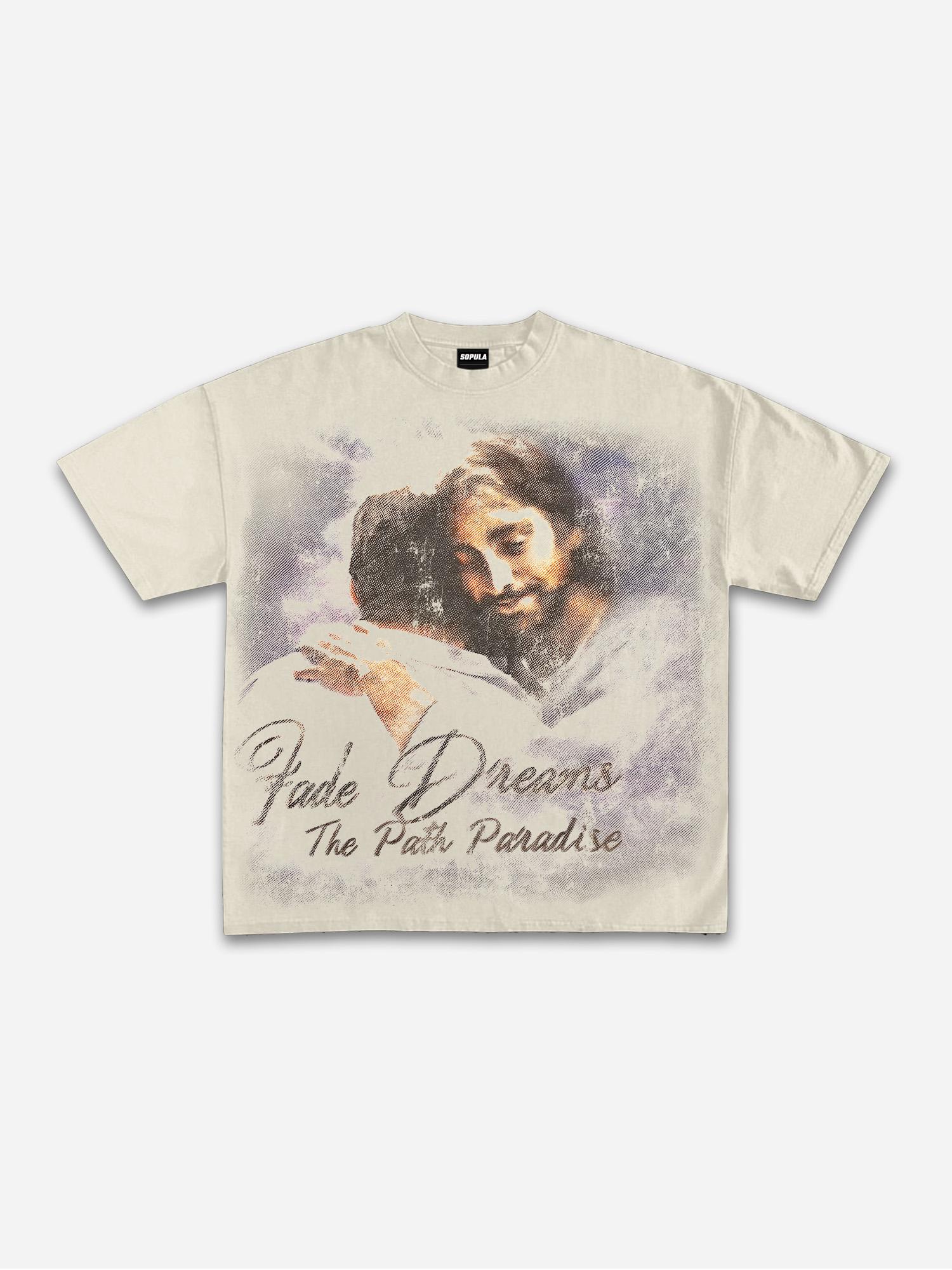 Vintage Jesus The Path To Paradise Graphic Cotton T-shirt Product Image