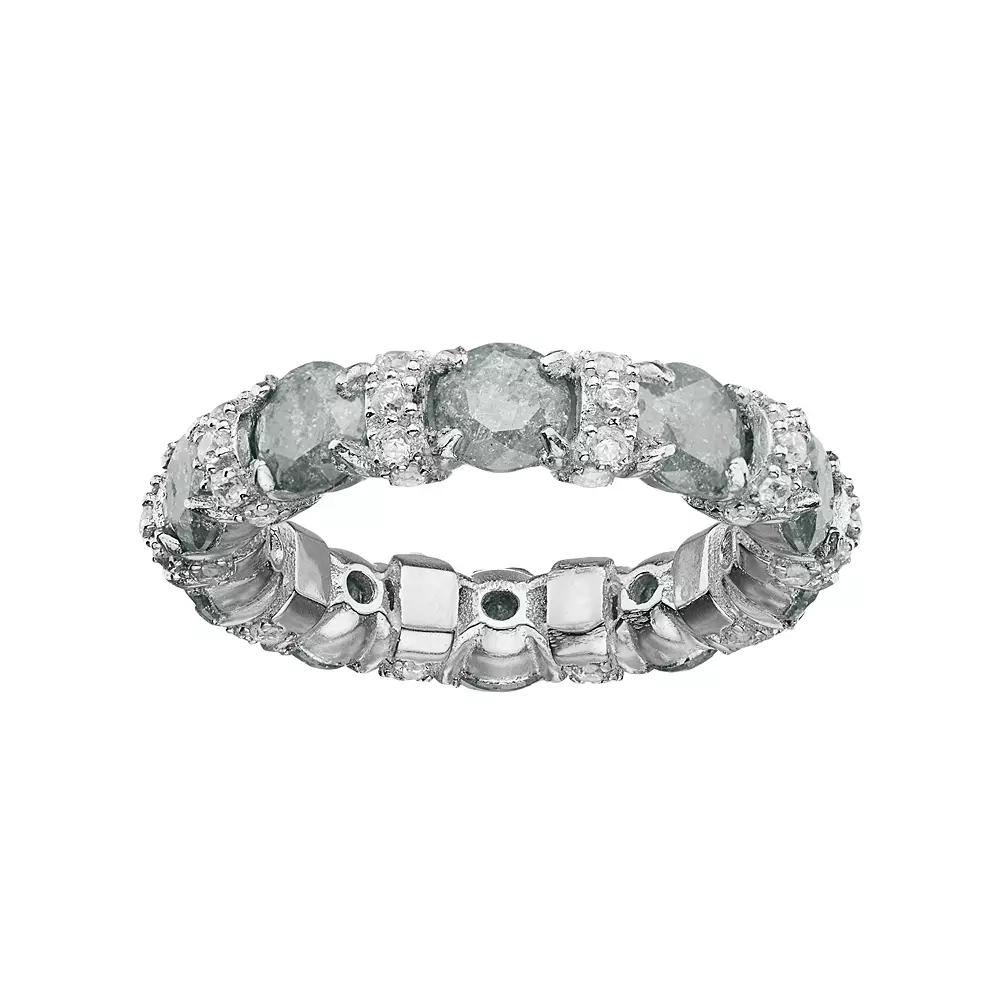Sterling Silver Cubic Zirconia Eternity Ring, Women's, Size: 8, Pink Product Image