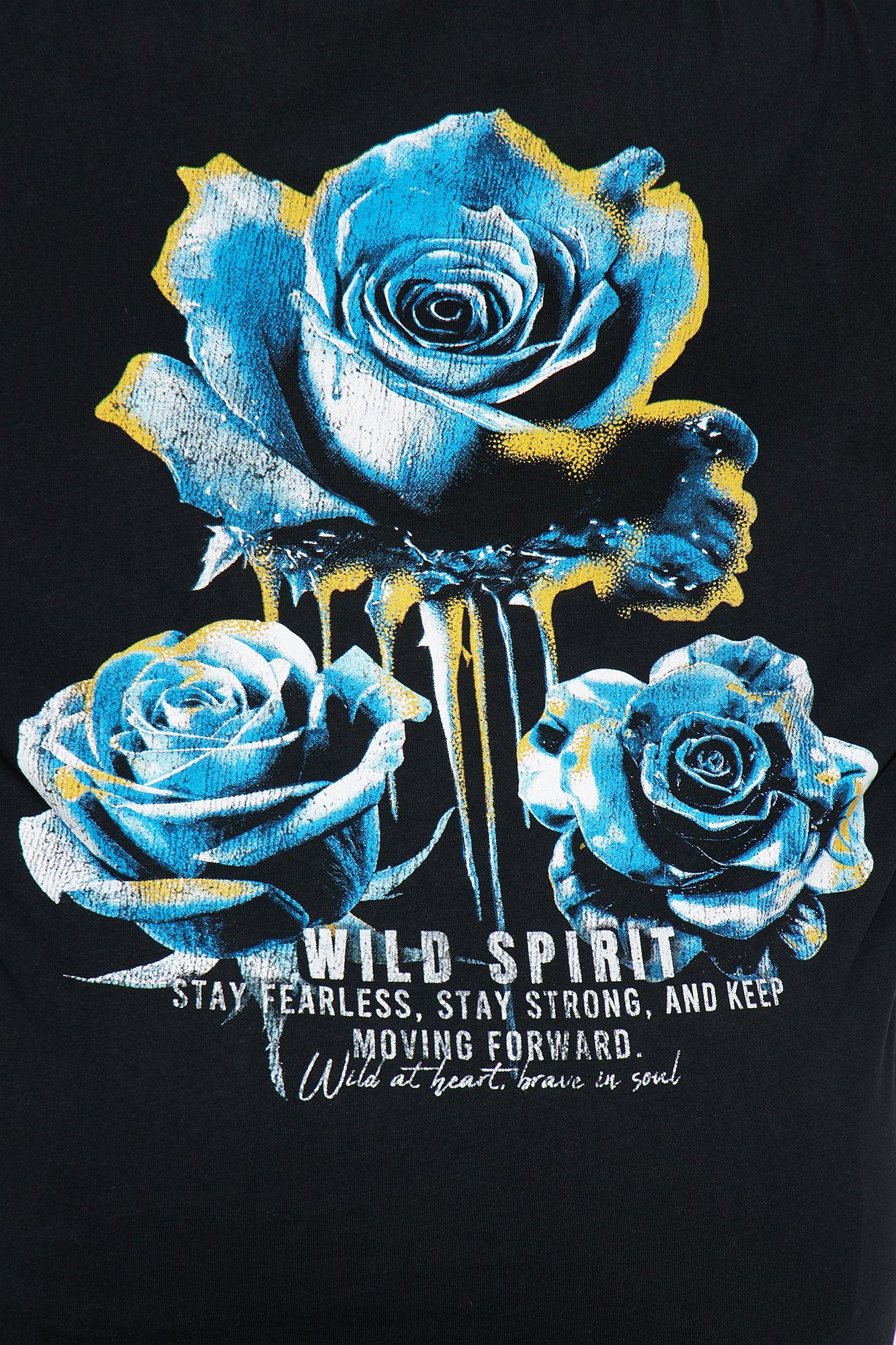 Wild Spirit Thermal Long Sleeve 2Fer Tee - Black/White Female Product Image