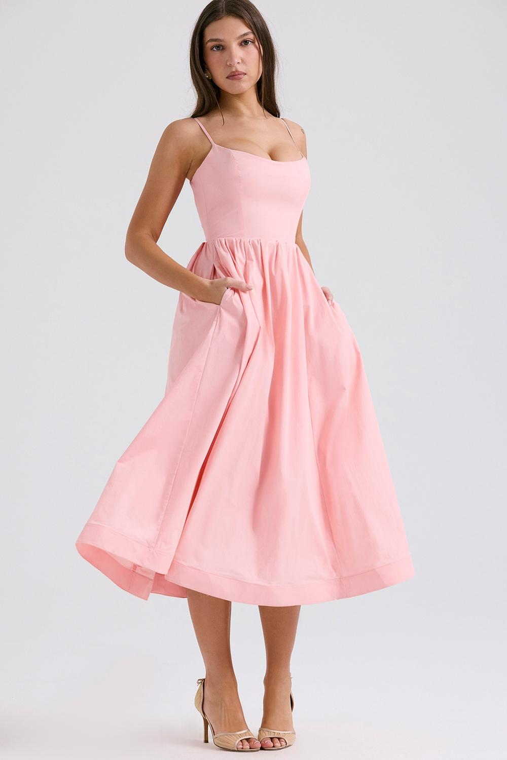 Lolita  rose pink cotton corset sundress Product Image