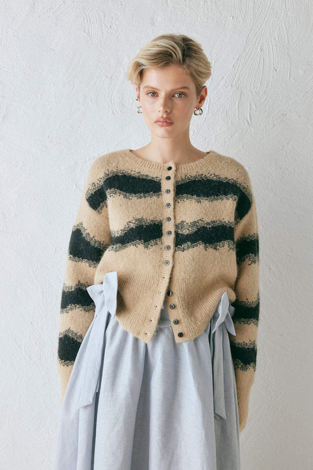 Minnie Knit Cardigan Latte Product Image