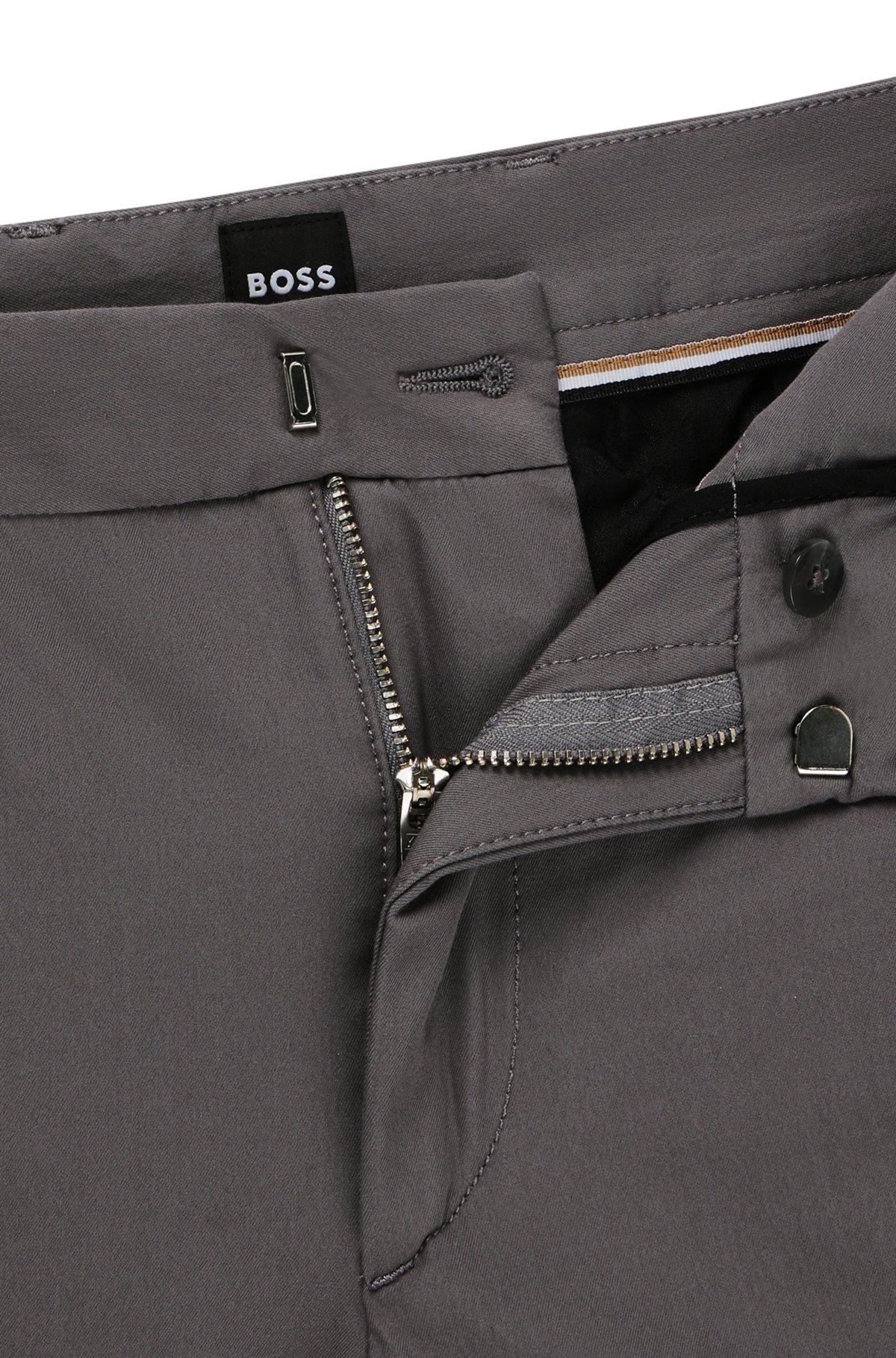 BOSS - Slim-fit trousers in stretch cotton - Dark Grey Product Image