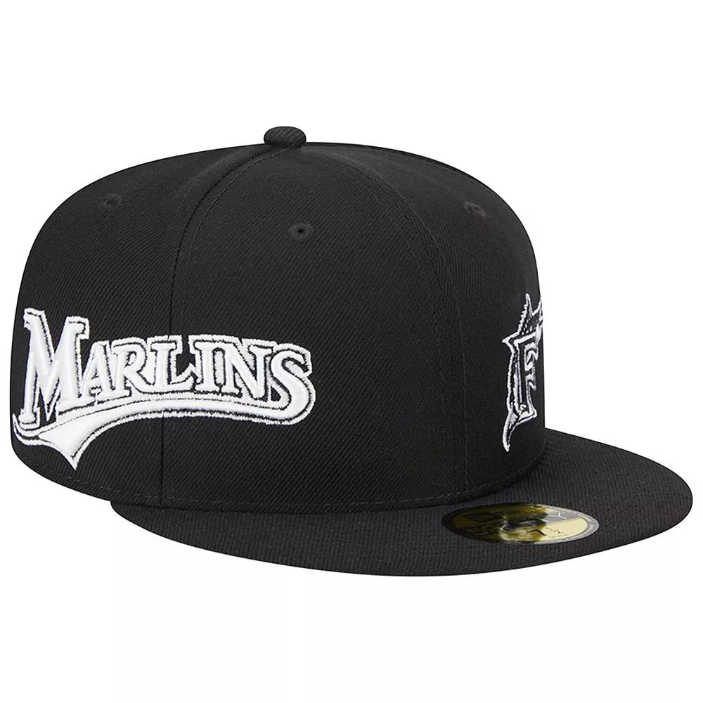 Men's New Era Black Florida Marlins Jersey 59FIFTY Fitted Hat,  Product Image
