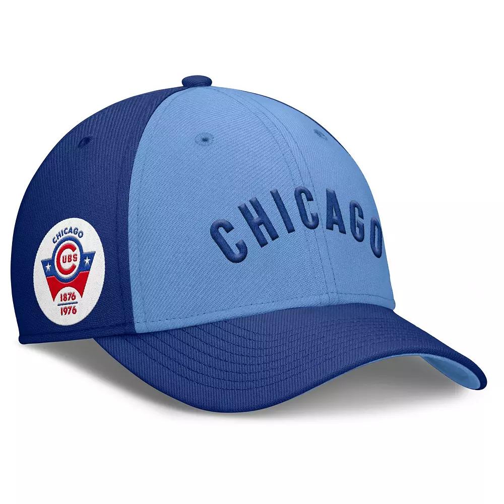 Men's Nike Royal/Light Blue Chicago Cubs Rise Swoosh Performance Flex Hat,  Product Image