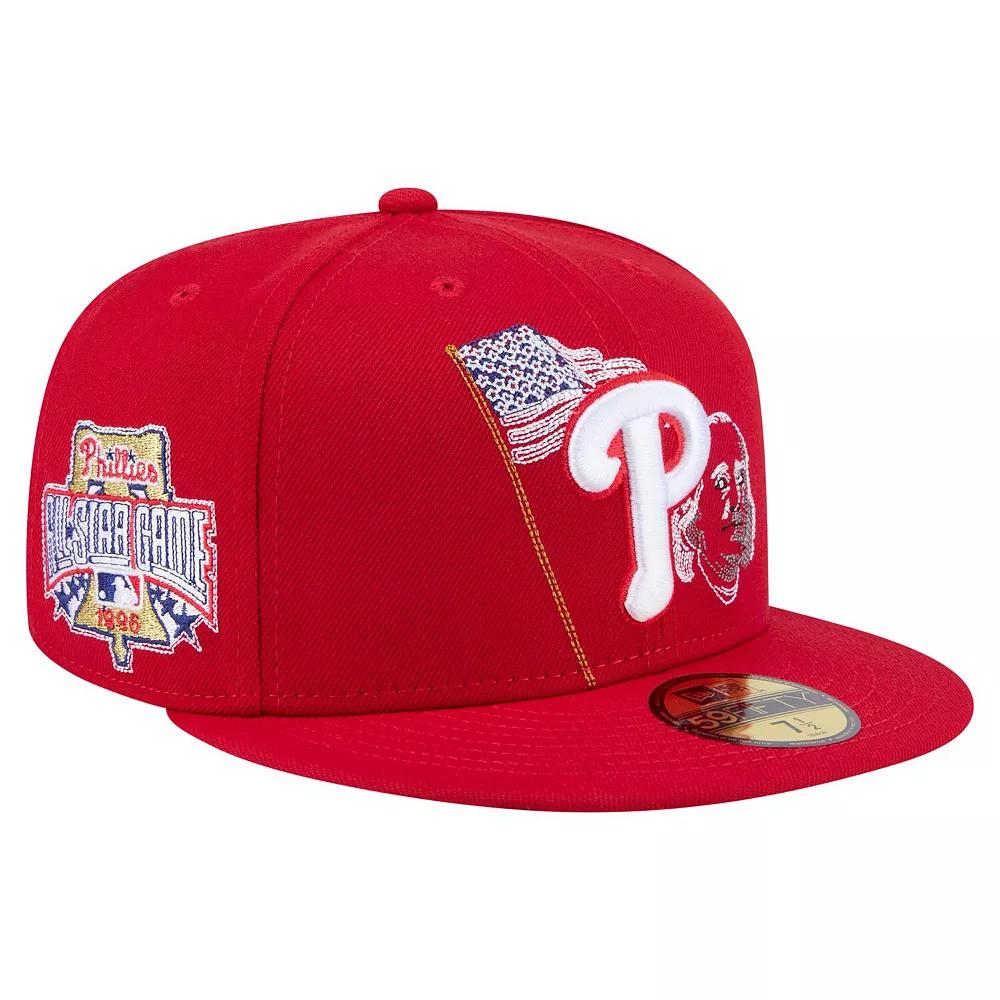 Men's New Era Red Philadelphia Phillies State Stitch 59FIFTY Fitted Hat, Size: 7 Product Image