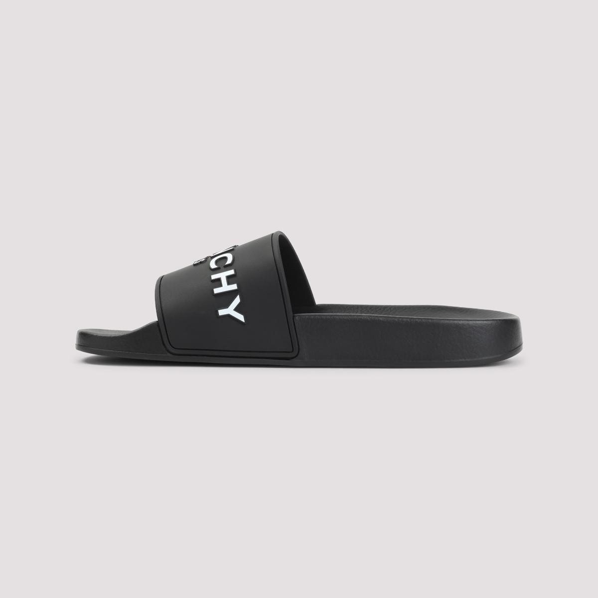 Black Logo-Print Pool Slides Product Image