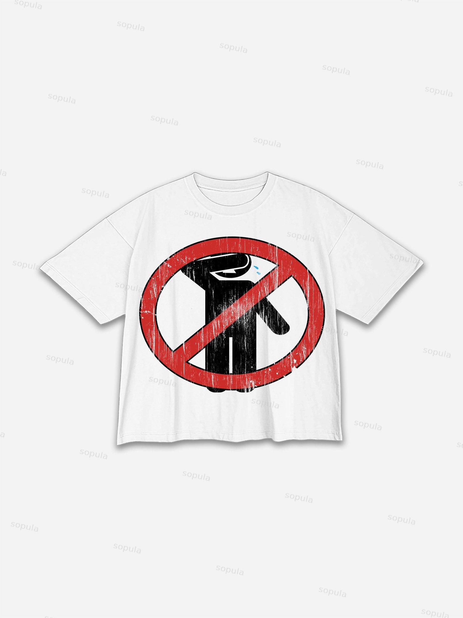 No Emotion Graphics Cotton Cropped T-Shirts Product Image