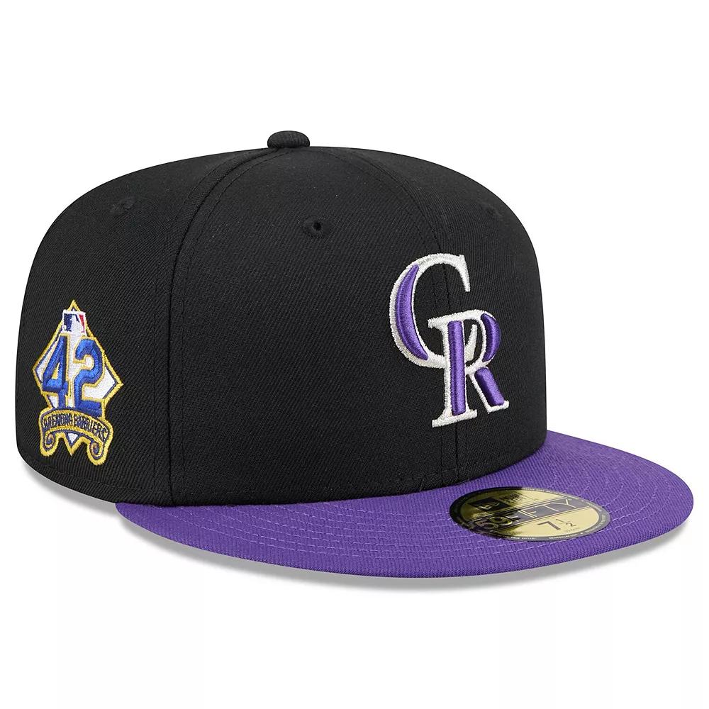 Men's New Era  Black Colorado Rockies 2025 Jackie Robinson Day 59FIFTY Fitted Hat, Size: 7 1/8 Product Image