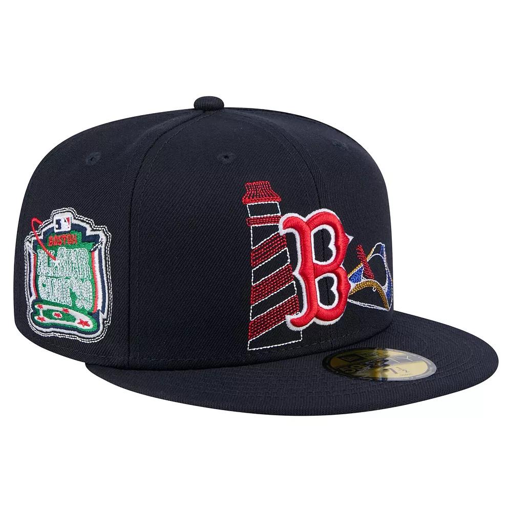 Men's New Era Navy Boston Red Sox State Stitch 59FIFTY Fitted Hat,  Product Image