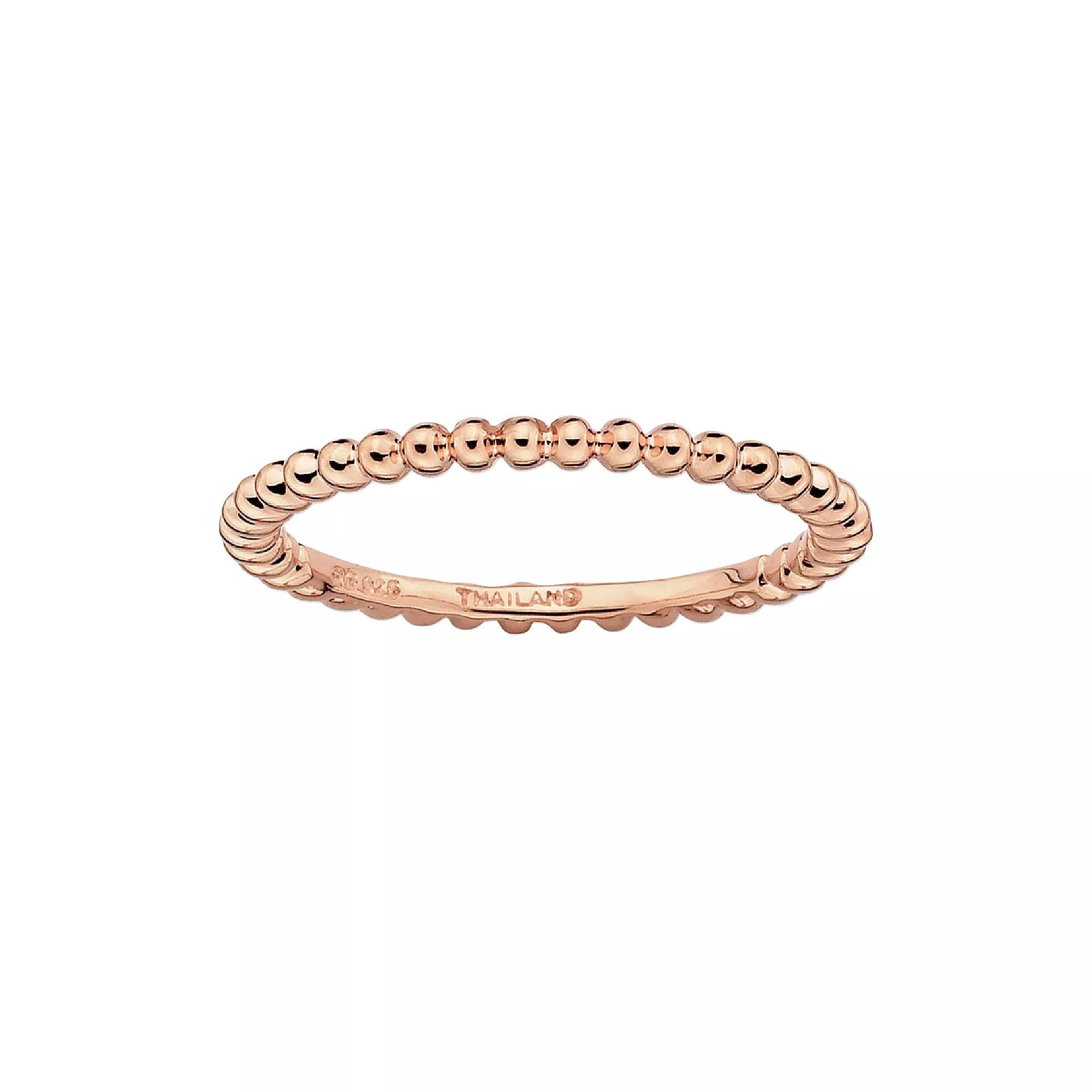 Stacks & Stones 18k Rose Gold Over Silver Bead Stack Ring, Women's, Pink Product Image