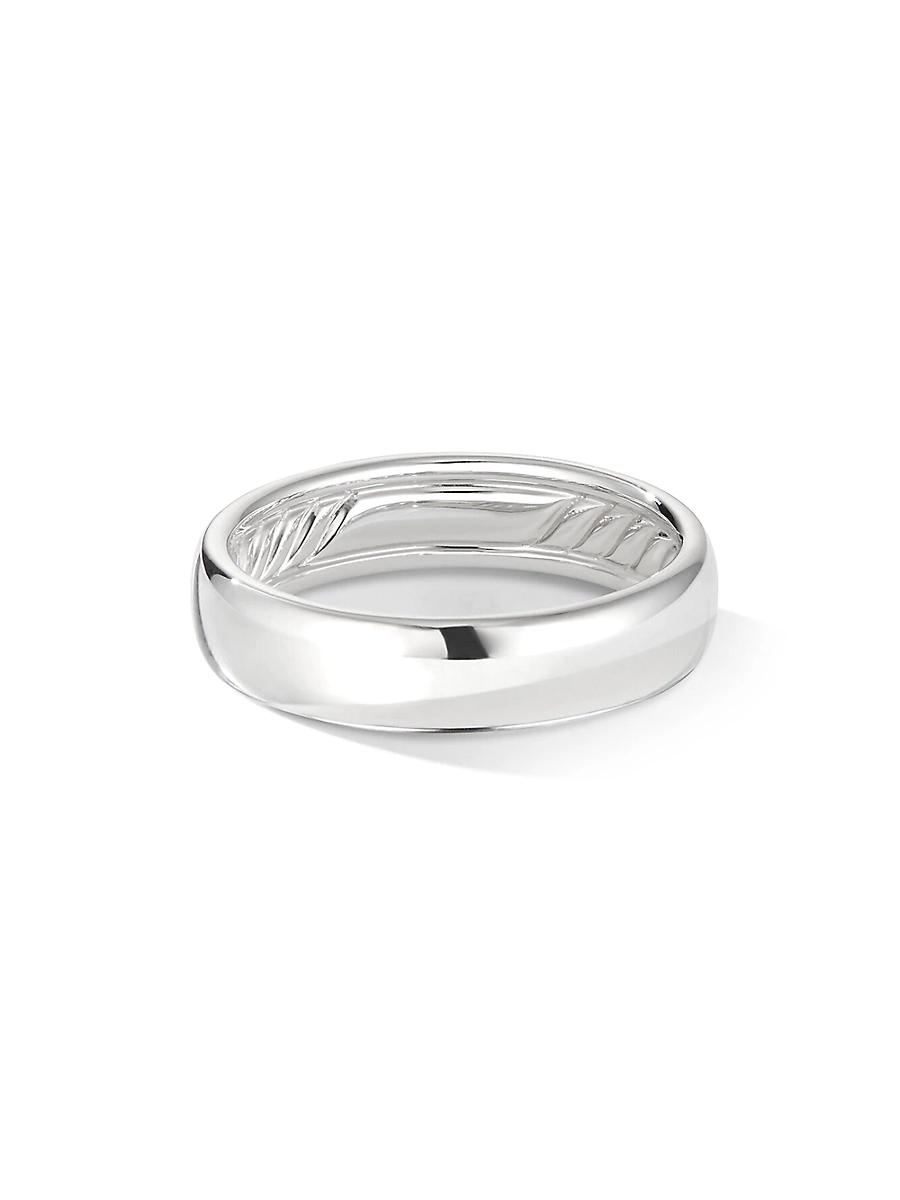 Mens DY Classic Band Ring in 18K White Gold Product Image