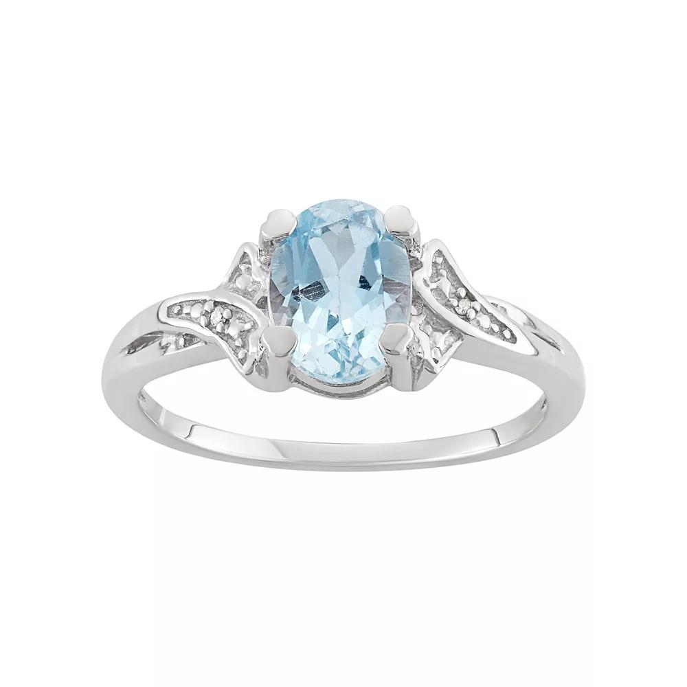 Jewelexcess Sky Blue Topaz & Diamond Accent Sterling Silver Ring, Women's,  Product Image