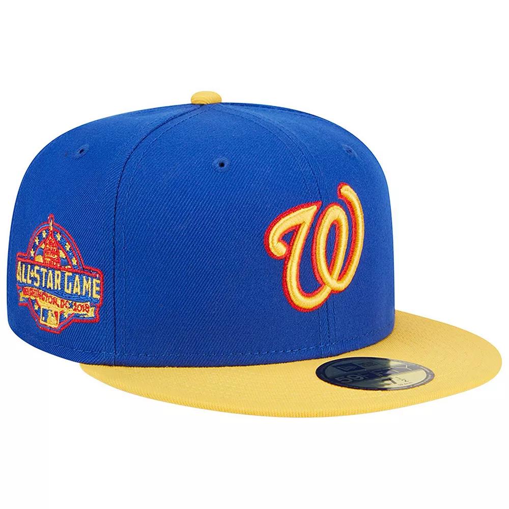 Men's New Era  Royal/Yellow Washington Nationals Empire 59FIFTY Fitted Hat, Size: 7, Blue Product Image