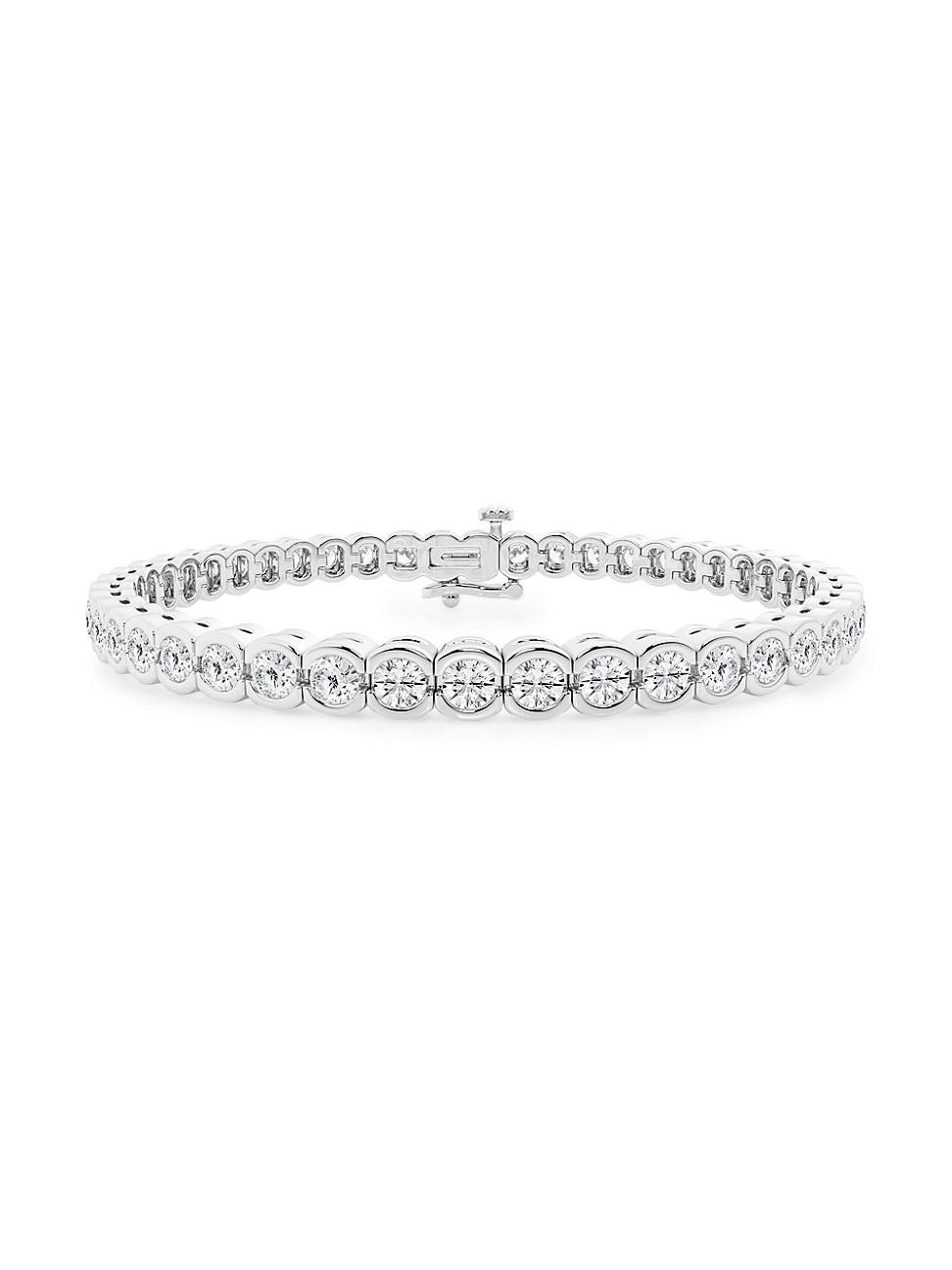 Womens Platinum & Round Lab-Grown Diamond Bezel Tennis Bracelet/1.00-10.00 TCW Product Image