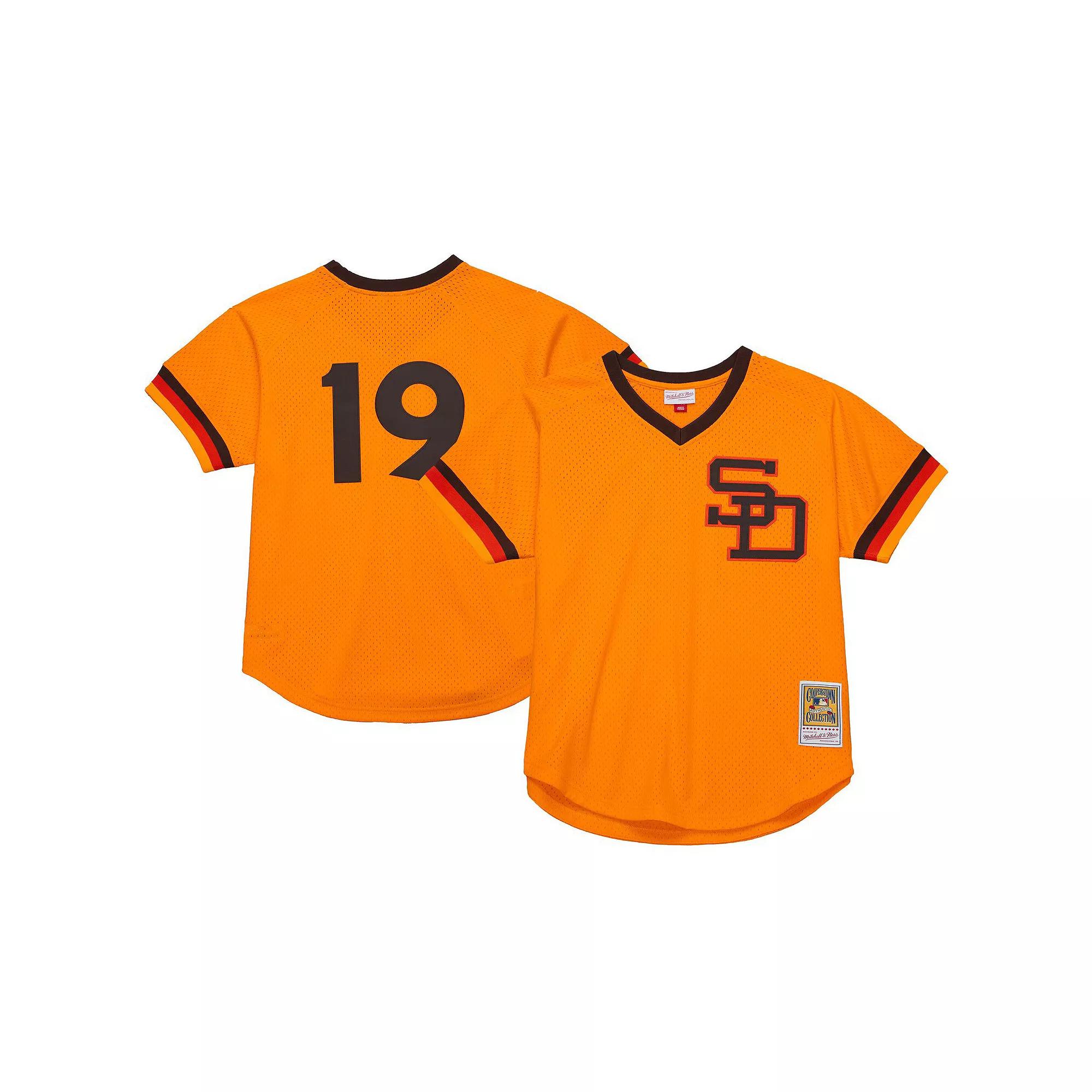 Men's Mitchell & Ness Tony Gwynn Gold San Diego Padres 1982 Authentic Cooperstown Collection Mesh Batting Practice Jersey, Size: 3XL Product Image