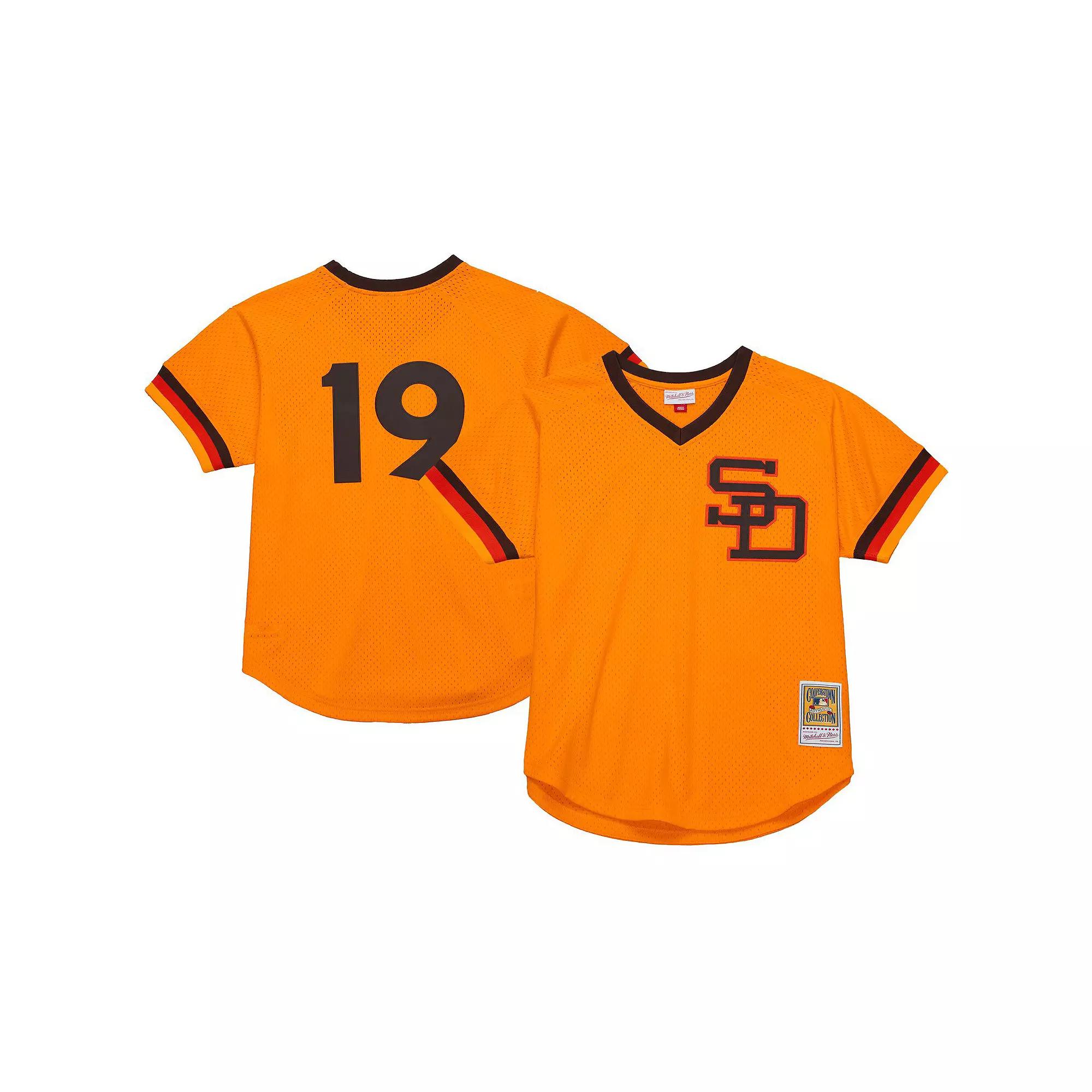 Men's Mitchell & Ness Tony Gwynn Gold San Diego Padres 1982 Authentic Cooperstown Collection Mesh Batting Practice Jersey, Size: 3XL Product Image