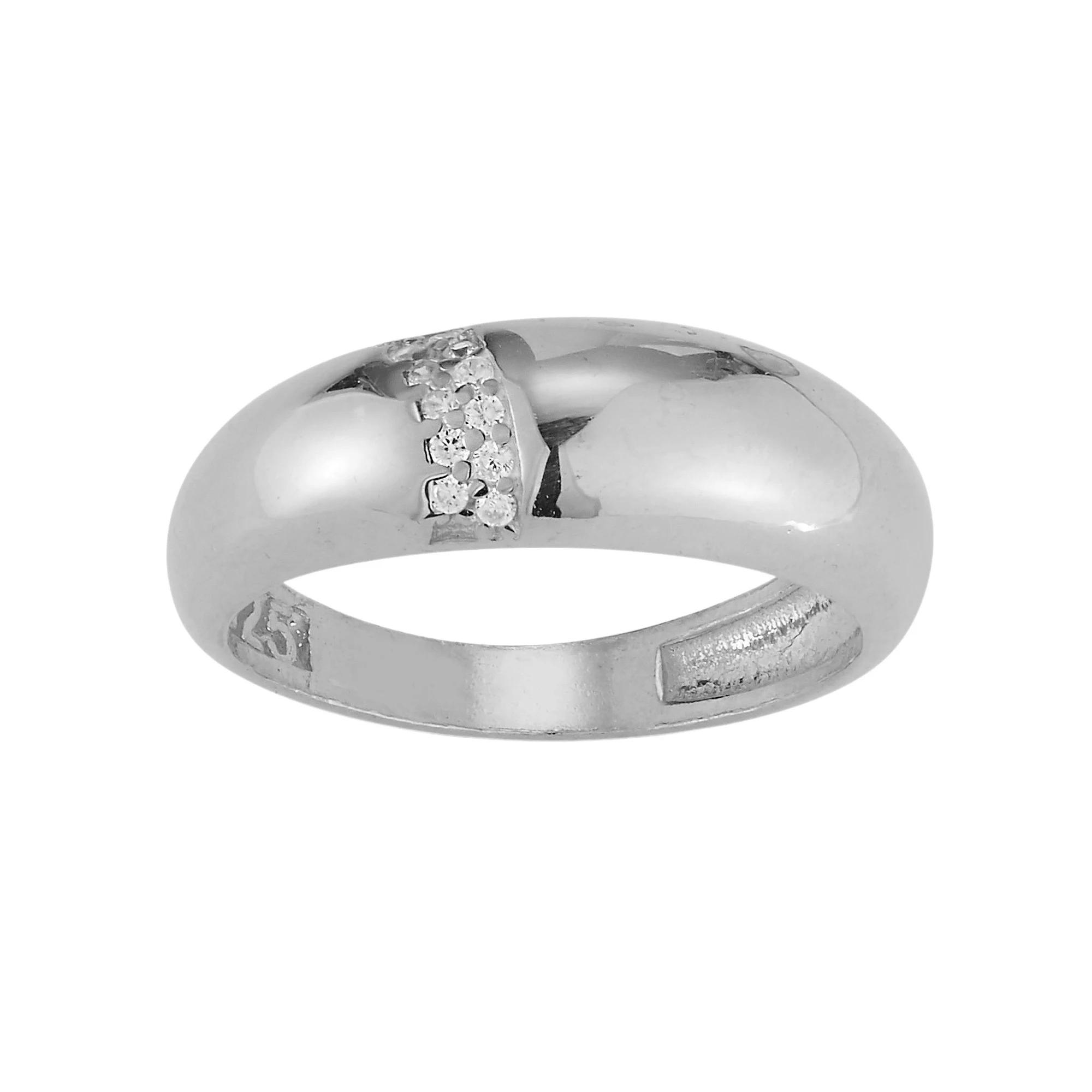 Sunkissed Sterling Cubic Zirconia Dome Ring, Women's, Size: 8, Silver Tone Product Image