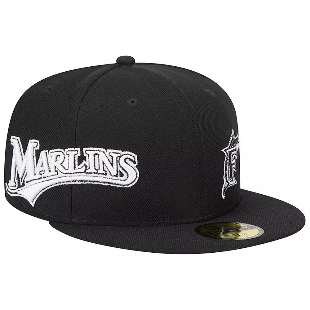Men's New Era Black Florida Marlins Jersey 59FIFTY Fitted Hat,  Product Image
