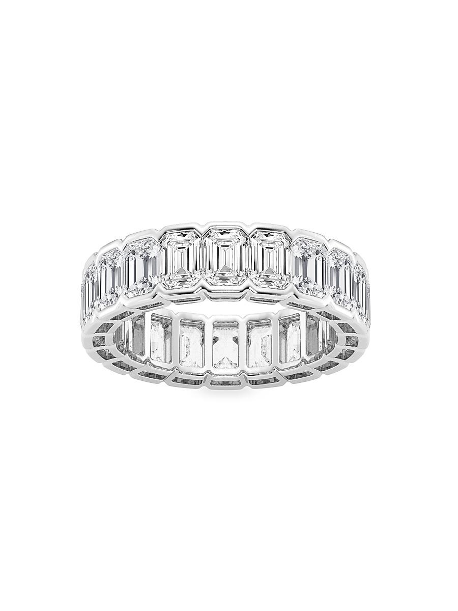 Womens 14K White Gold & Emerald-Cut Natural Diamond Eternity Band/3.00-5.00 TCW Product Image