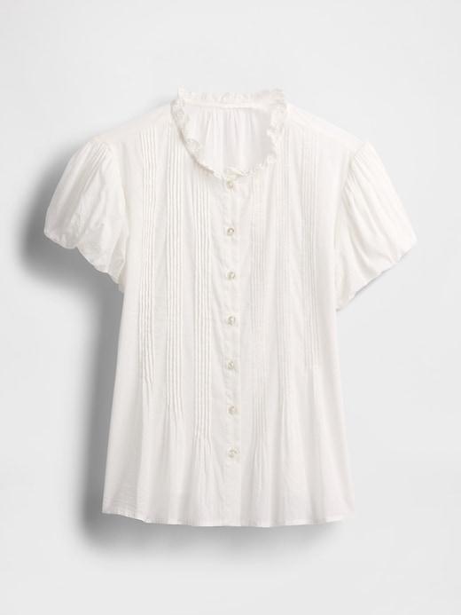 Bubble-Sleeve Pintuck Top Product Image