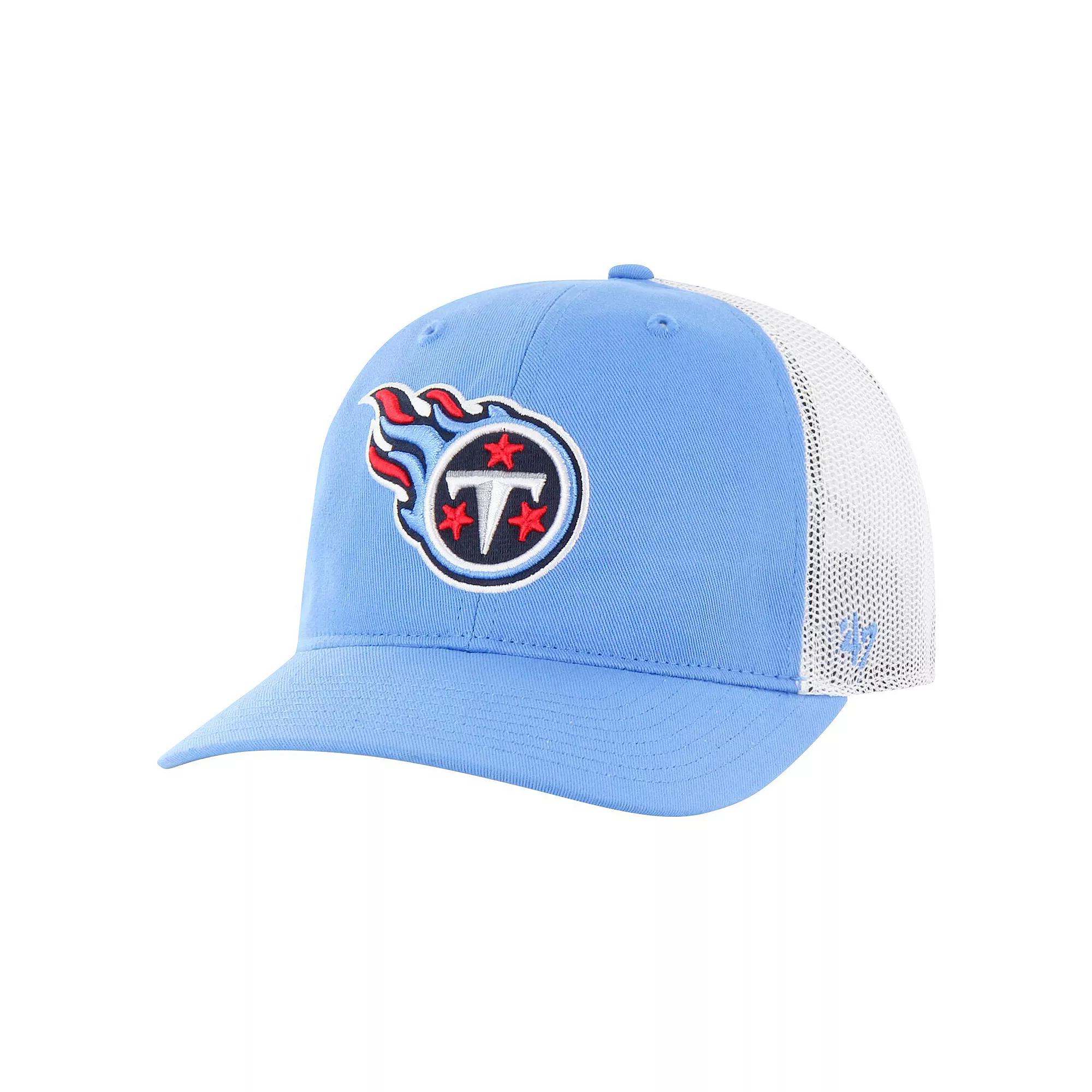 Men's '47 Light Blue/White Tennessee Titans Team Unstructured Trucker Adjustable Hat Product Image