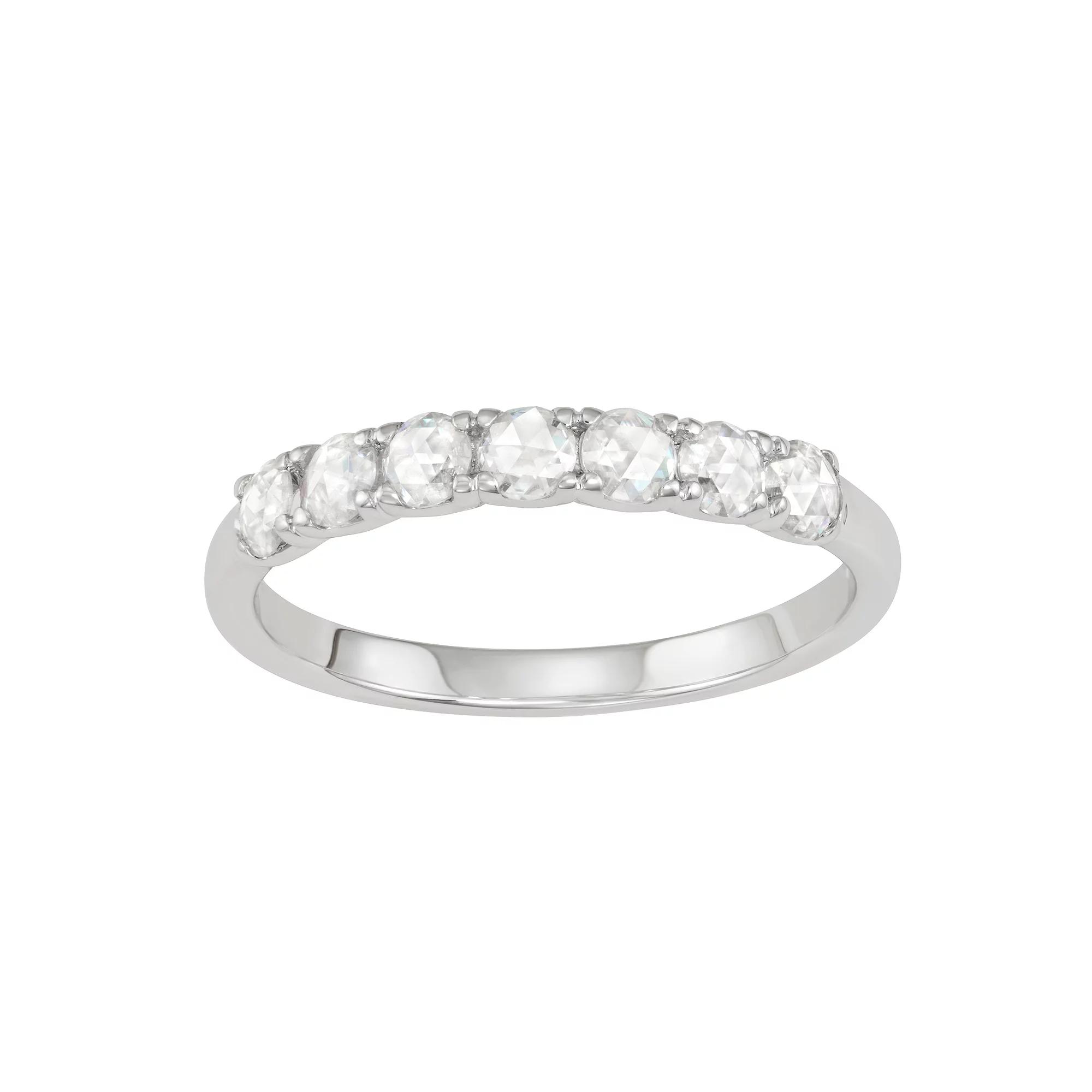 Charles & Colvard 14k White Gold 3/8 Carat T.W. Lab-Created Moissanite Anniversary Ring, Women's, Size: 6 Product Image