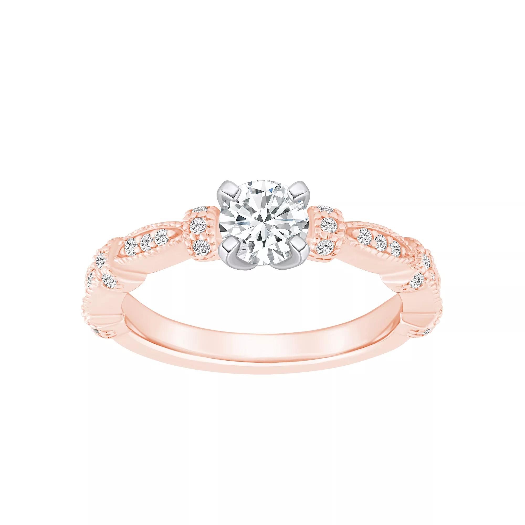 Alyson Layne 14k Gold 1/2 Carat T.W. Diamond Embellished Band Engagement Ring, Women's, Size: 10, Two Tone Product Image