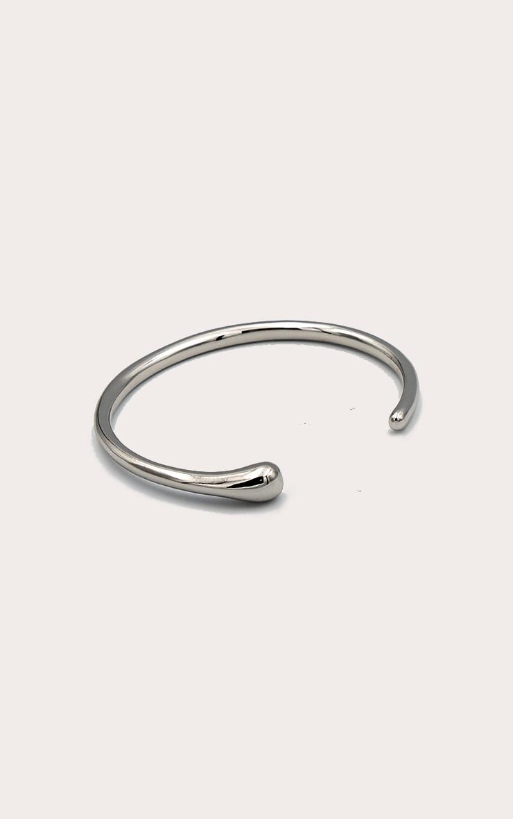 Silver Simple Smooth Curve Bangle Product Image