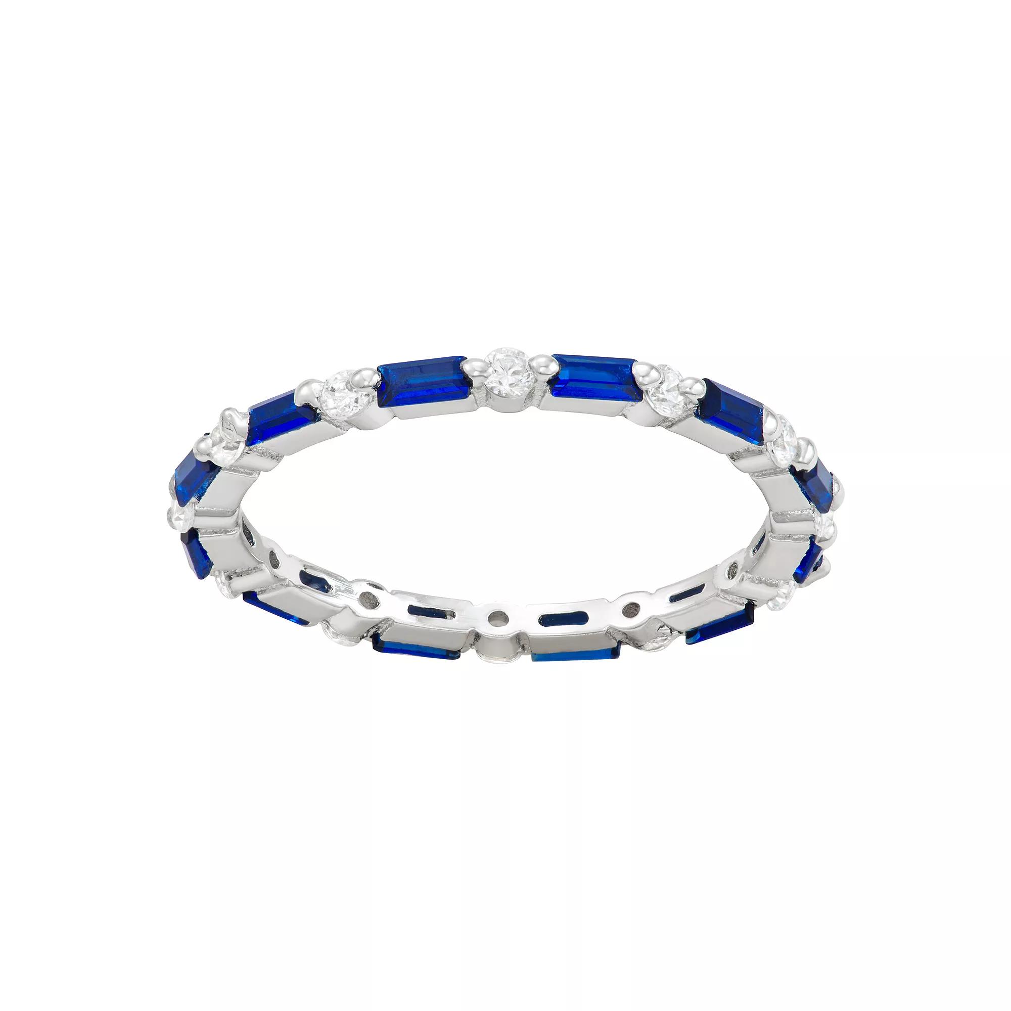 Contessa Di Capri Birthstone Eternity Ring, Women's, Size: 9, Sterling September Product Image