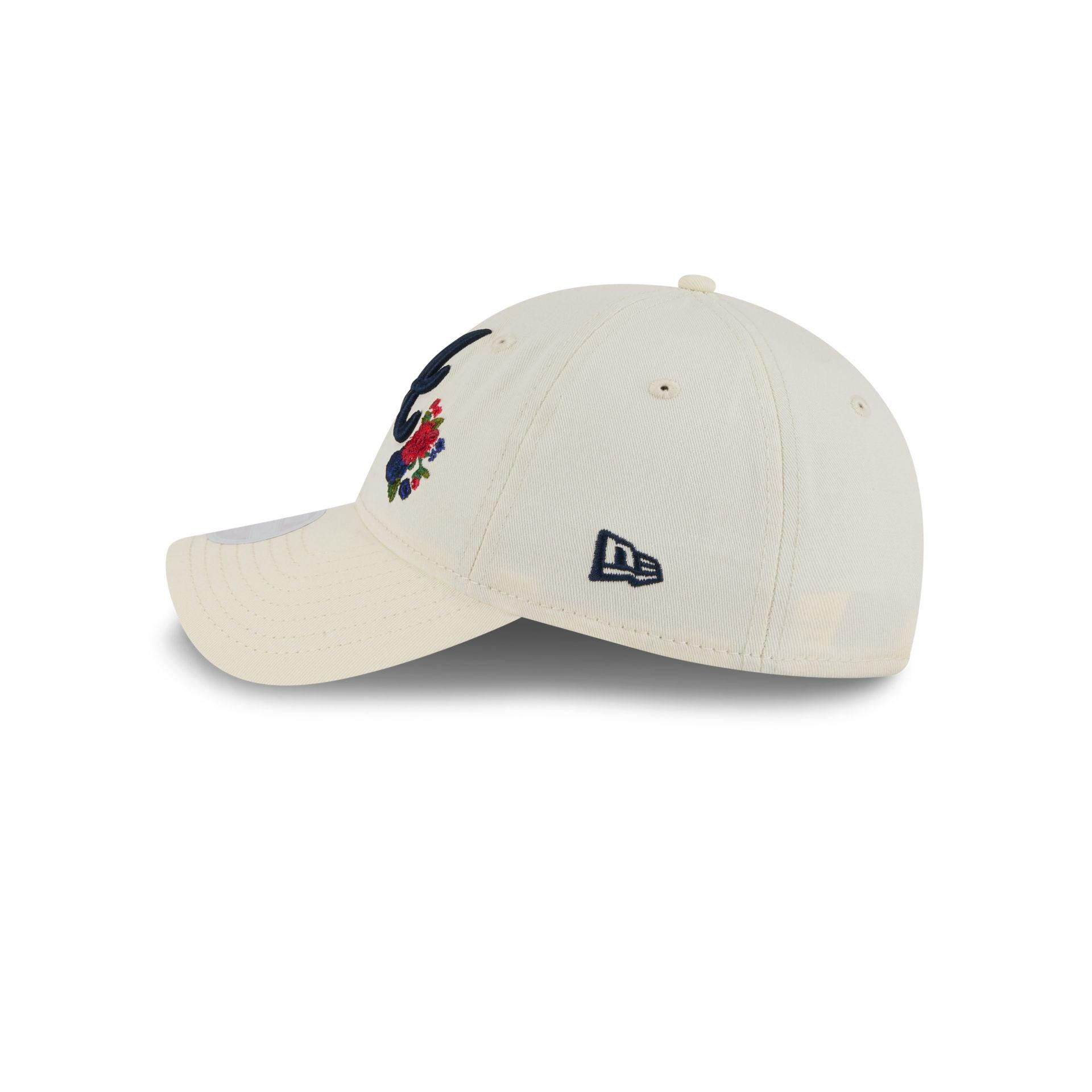 Atlanta Braves Women's Floral Stitch 9TWENTY Adjustable Hat Female Product Image