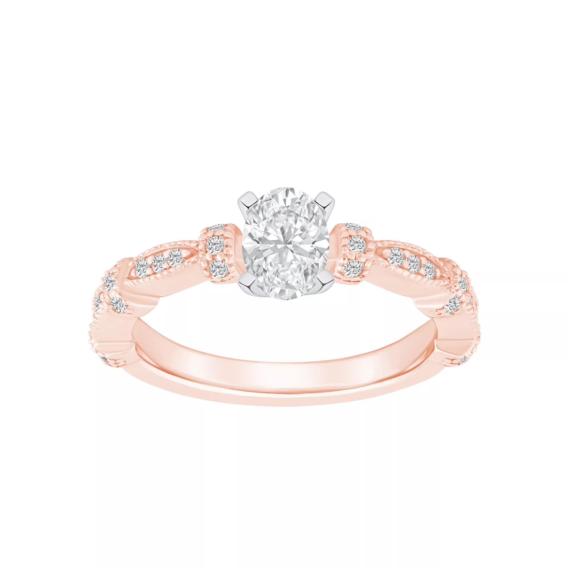 Alyson Layne 14k Gold 1/2 Carat T.W. Diamond Oval Engagement Ring, Women's, Size: 7.50, White Gold Product Image