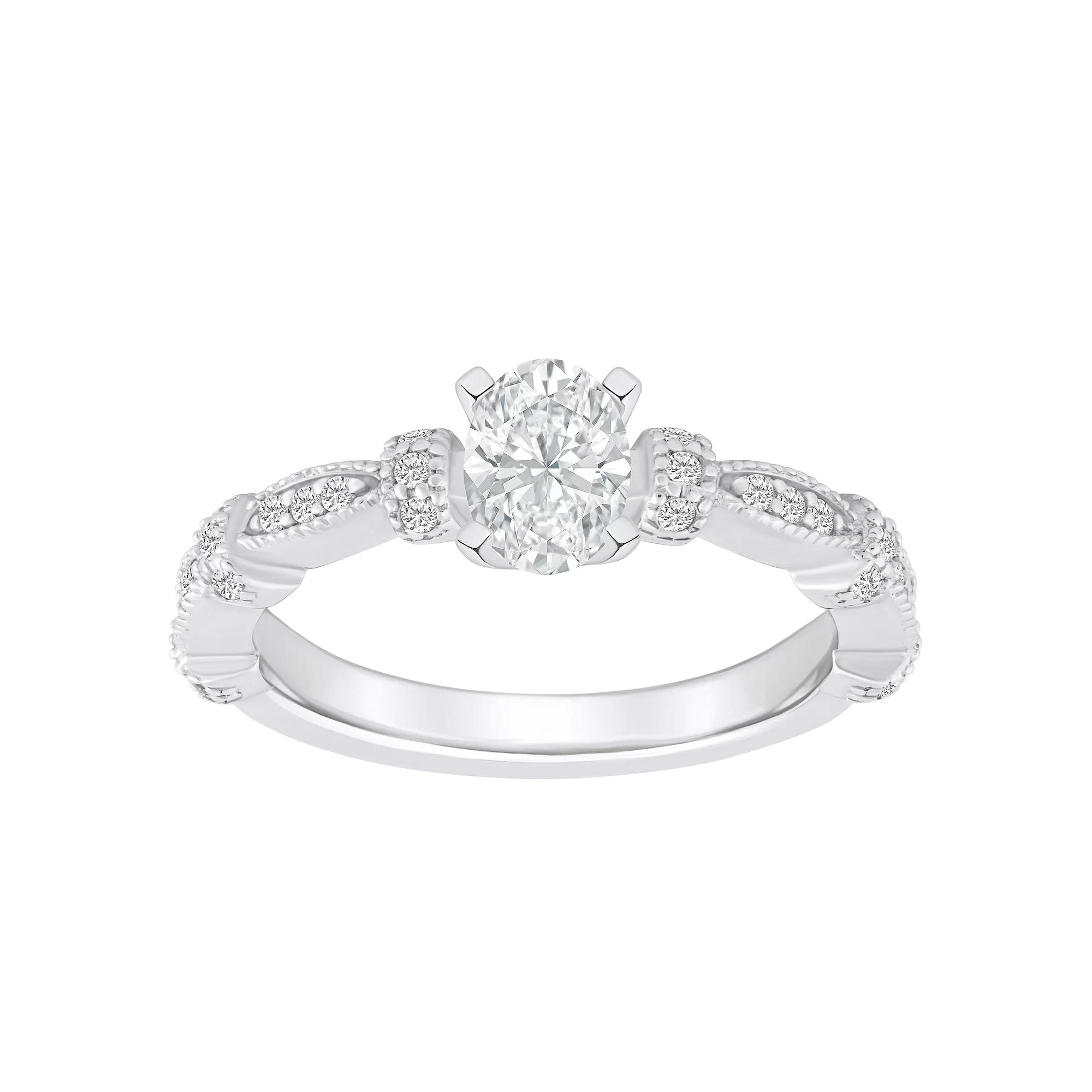 Alyson Layne 14k Gold 1/2 Carat T.W. Diamond Oval Engagement Ring, Women's, Size: 7.50, White Gold Product Image
