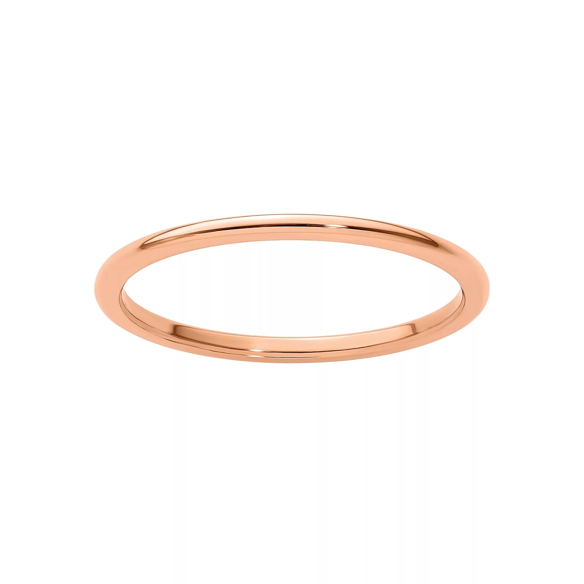 Stacks & Stones 10k Gold 1.2 mm Half Round Stackable Band, Womens 10k Rose Gold Product Image
