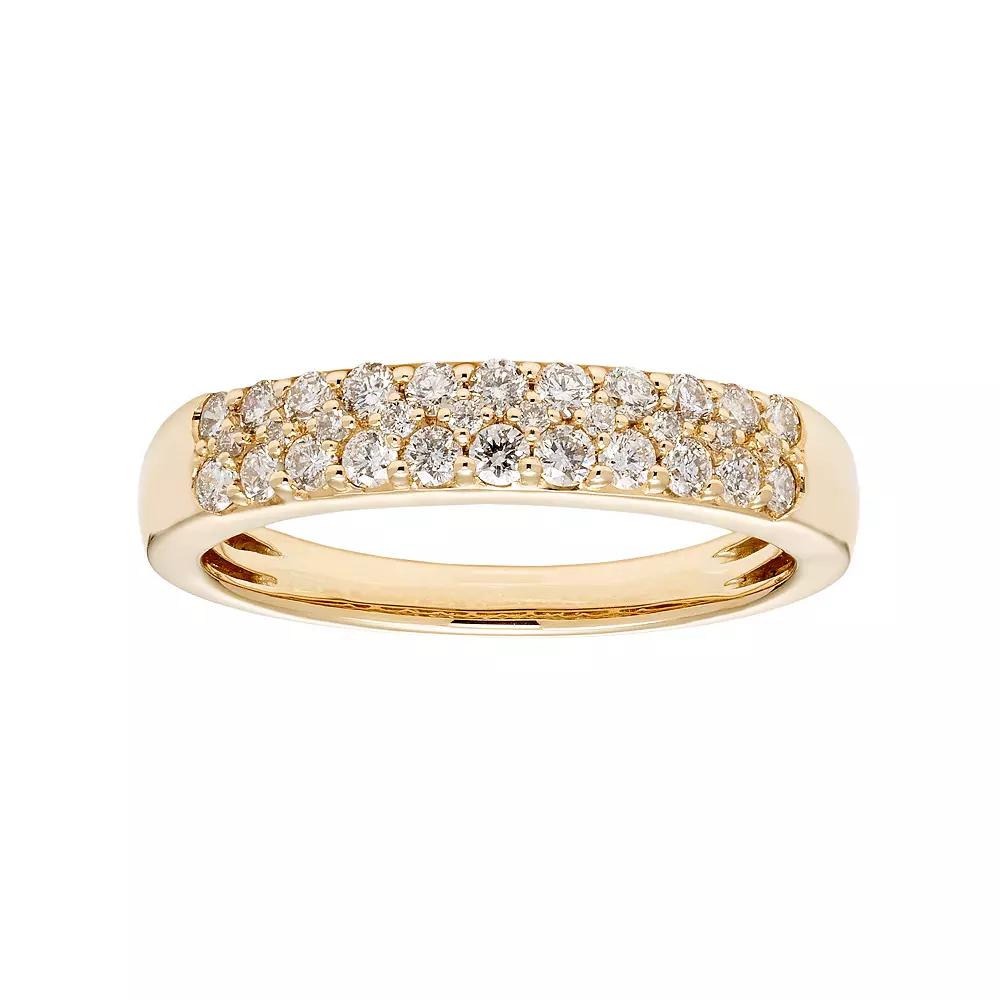 The Regal Collection 14k Gold 1/2 Carat T.W. IGL Certified Diamond Pave Wedding Band, Women's, Size: 6, Yellow Product Image