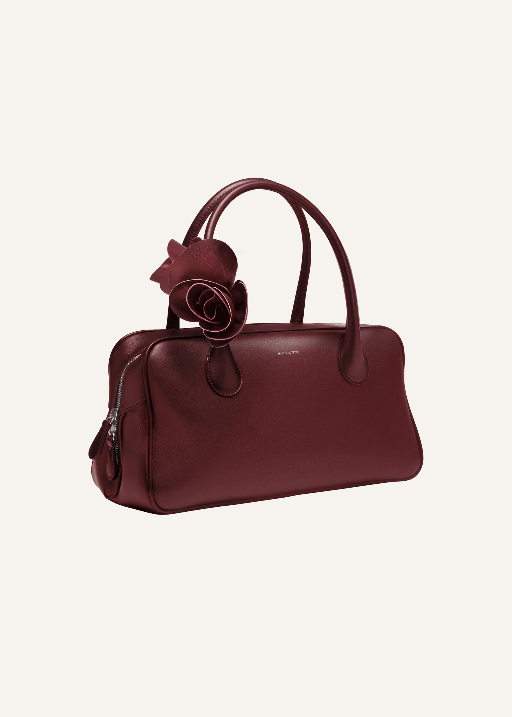 Brigitte bag in burgundy leather and silver Product Image