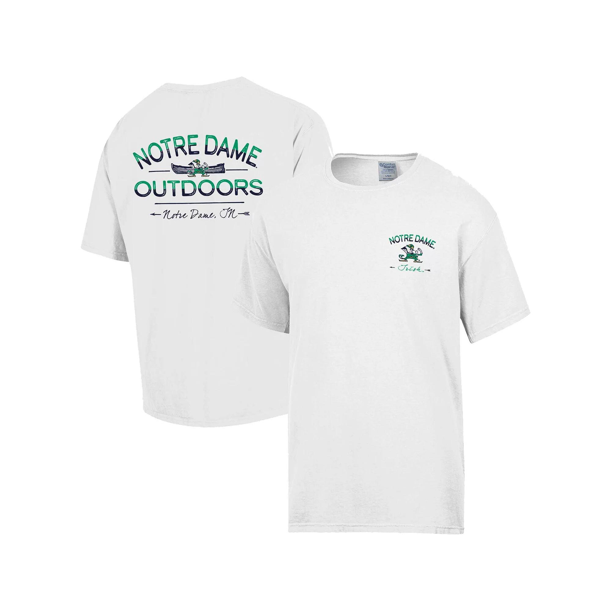 Men's Comfort Wash White Notre Dame Fighting Irish Great Outdoors T-Shirt, Size: Large Product Image