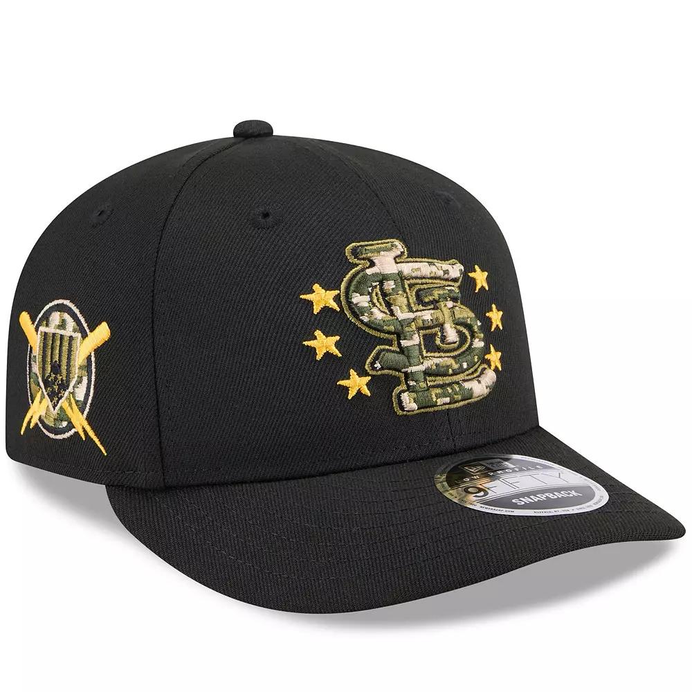 Men's New Era Black St. Louis Cardinals 2024 Armed Forces Day Low Profile 9FIFTY Snapback Hat Product Image