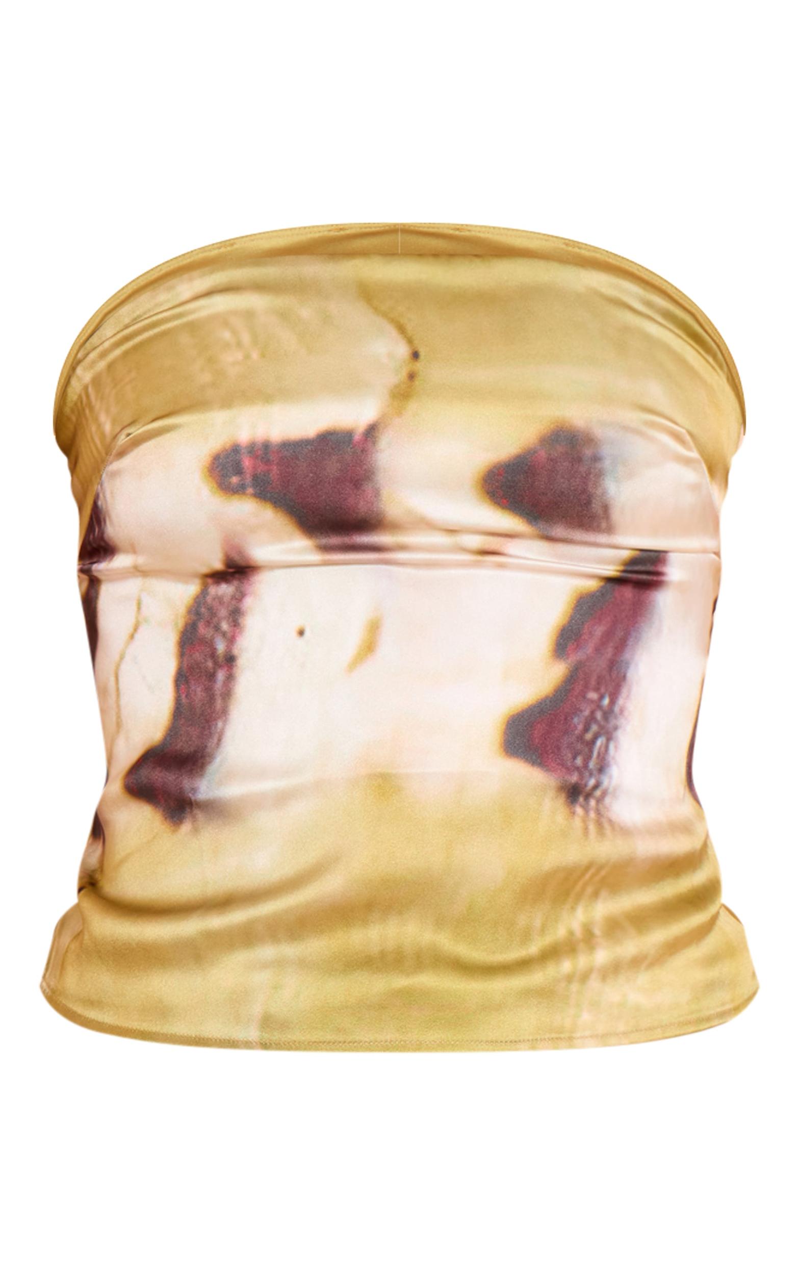 Lime Shell Print Bandeau Top Product Image