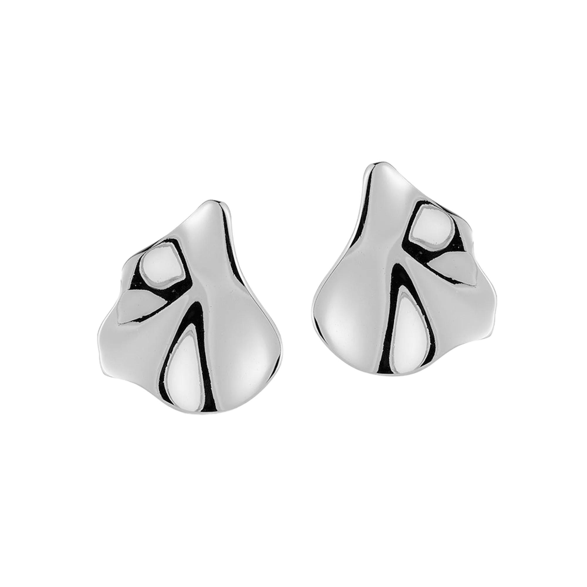 Sunkissed Sterling Wave Stud Earrings, Women's, Silver Tone Product Image