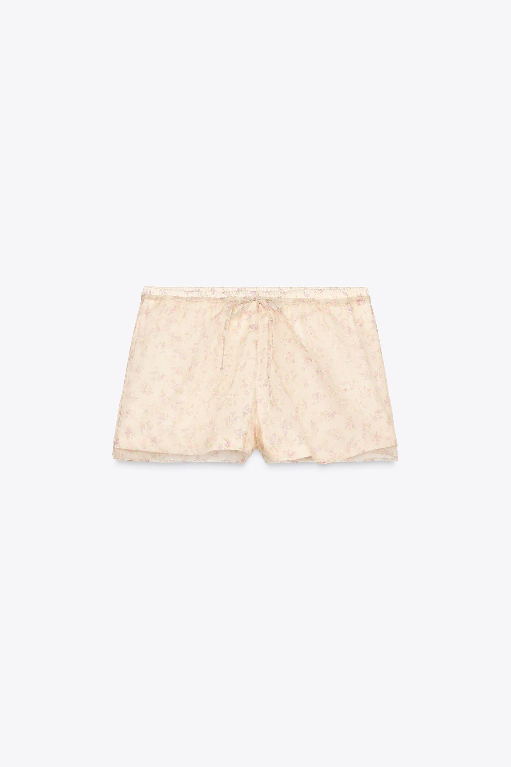 FLORAL ORGANZA SHORTS Product Image