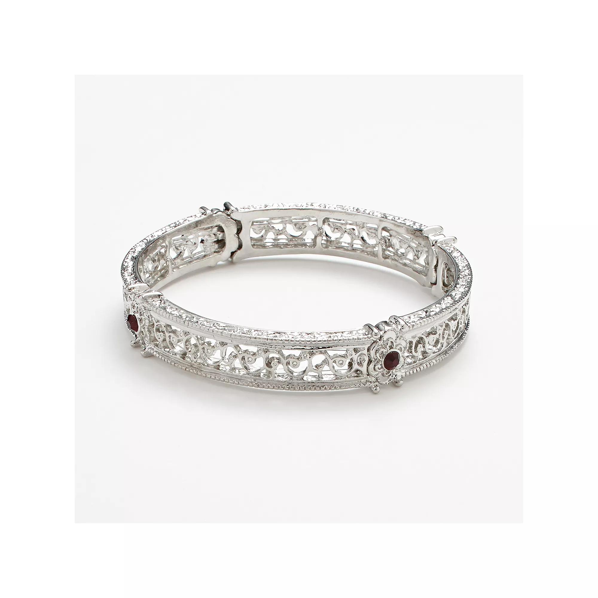 1928 Simulated Crystal Scroll Stretch Bracelet, Women's,  Product Image