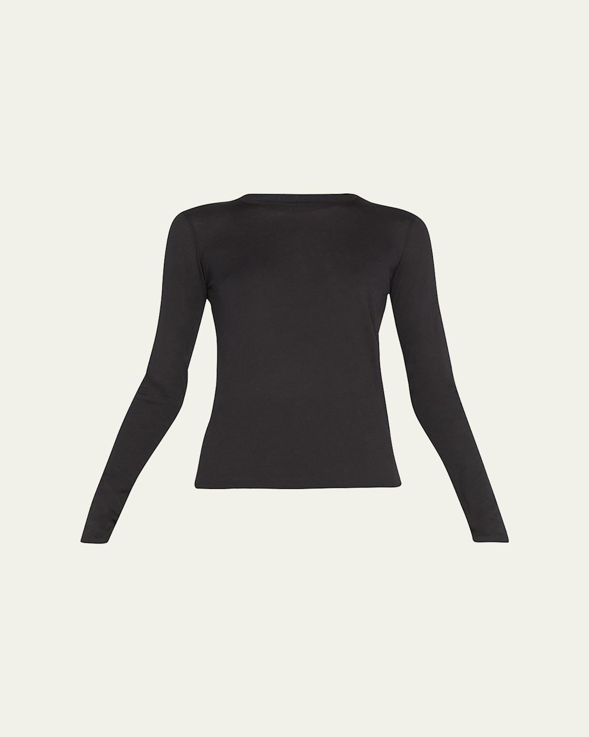 Womens Jersey Boatneck Long-Sleeve T-Shirt Product Image