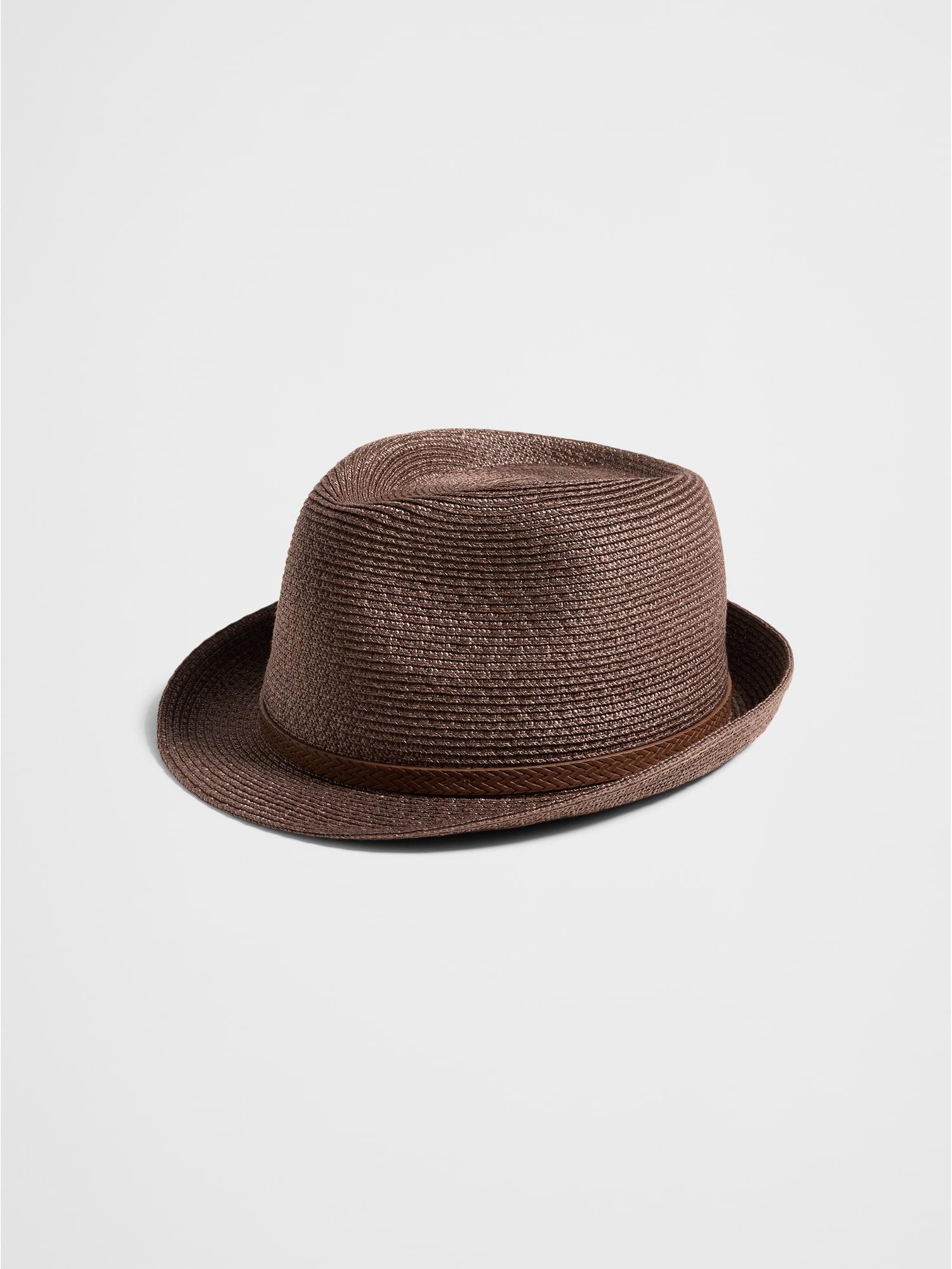 Straw Curved Brim Fedora Product Image