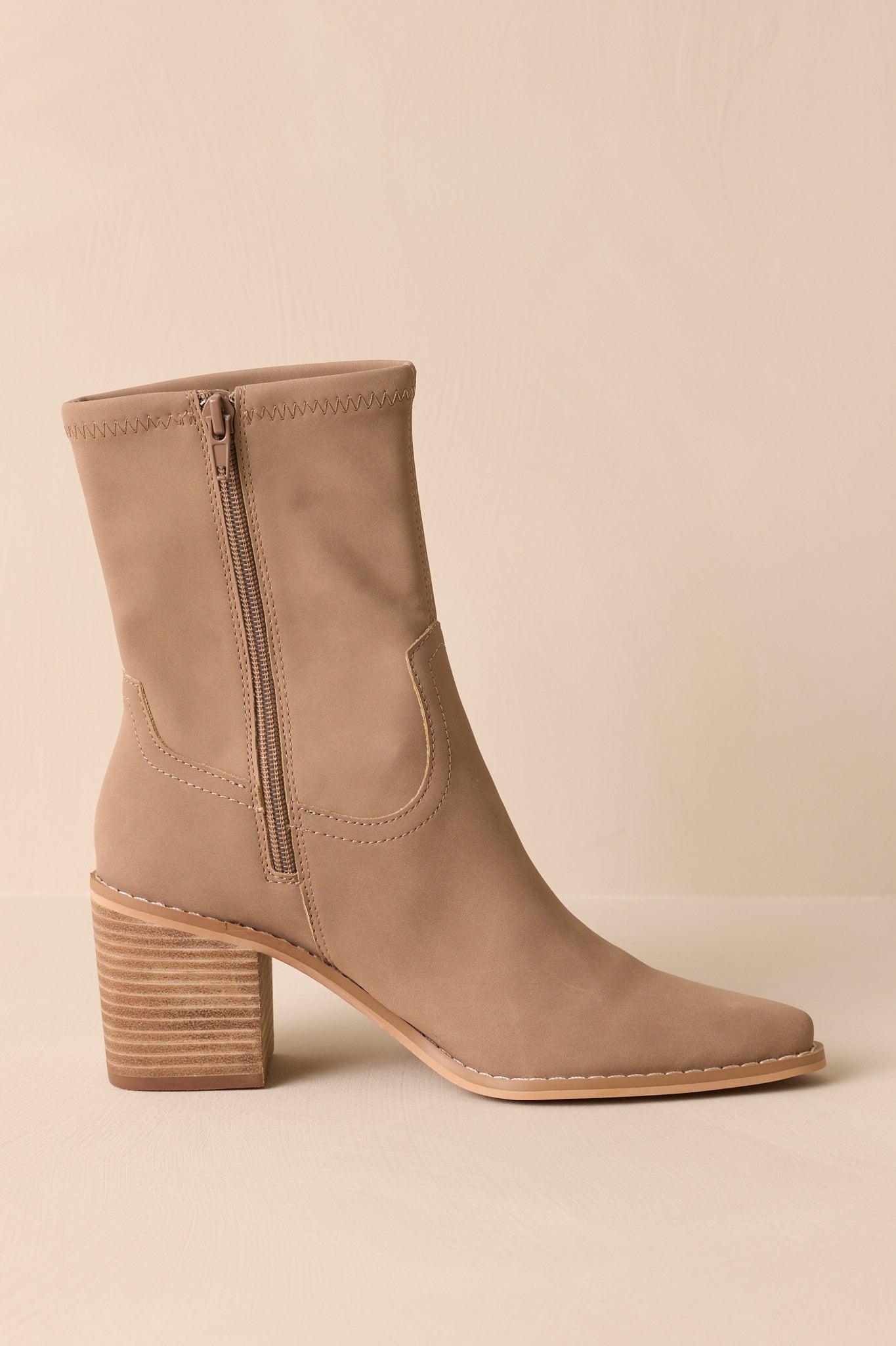 Stride In Style Taupe Ankle Boots Product Image