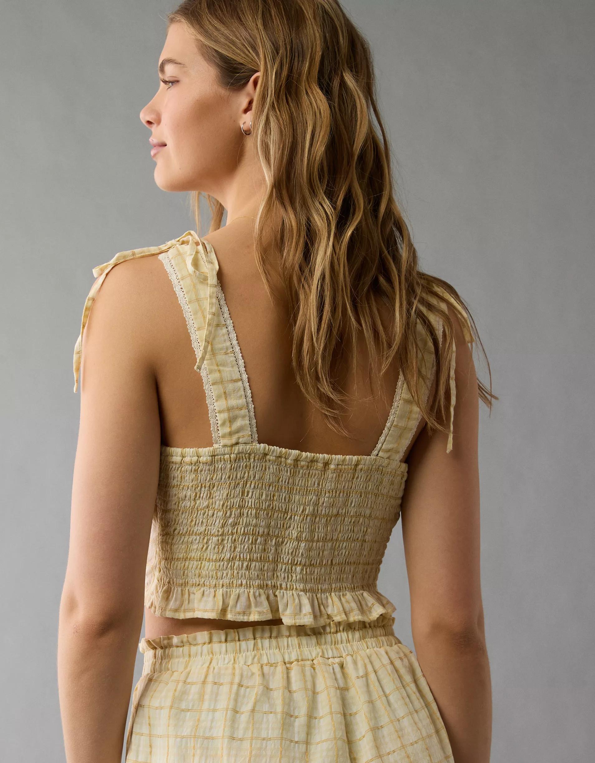 AE Tie Shoulder Corset Tank Top Product Image