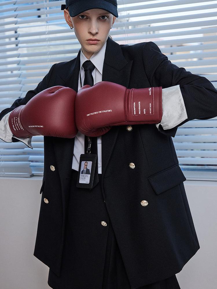 Worsted Wool Double-Breasted Women Blazer Product Image