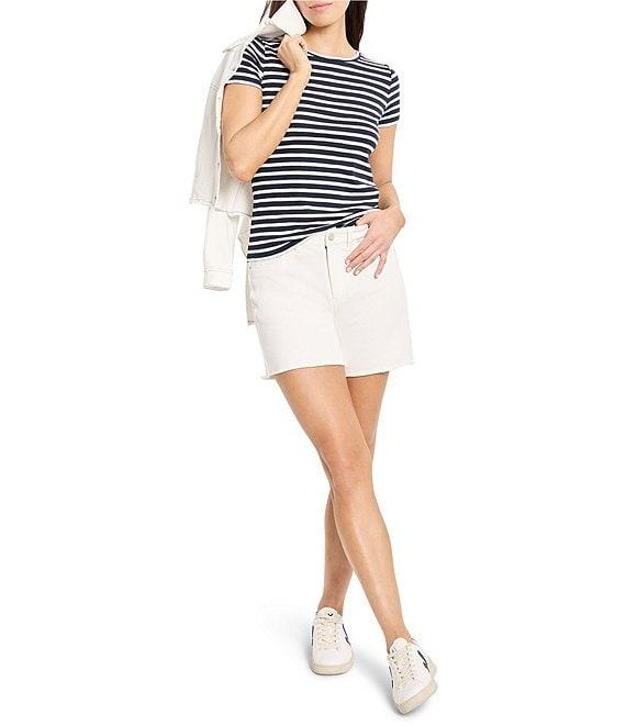NIC + ZOE Stripe Knit Scoop Neck Short Sleeve Tee Product Image