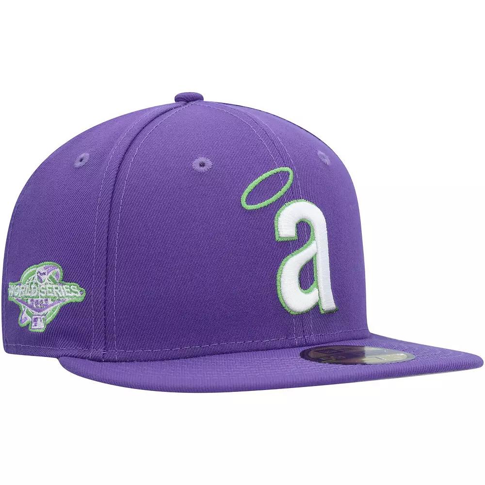 Men's New Era Purple California Angels Cooperstown Collection Lime Side Patch 59FIFTY Fitted Hat,  Product Image