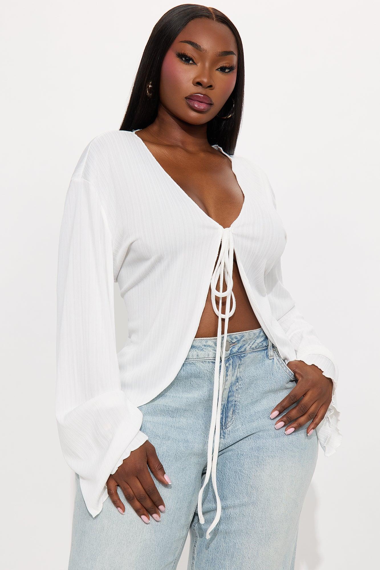 Sunset Cruise Long Sleeve Flyaway Top - Ivory Female Product Image