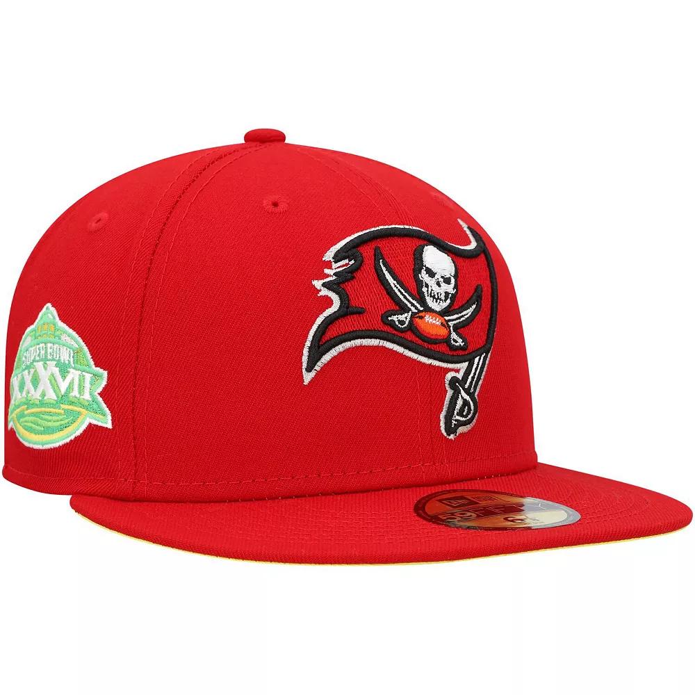 Men's New Era Scarlet Tampa Bay Buccaneers Super Bowl XXXVII Citrus Pop 59FIFTY Fitted Hat,  Product Image